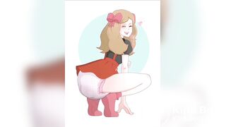 Girl make Mess in diapers