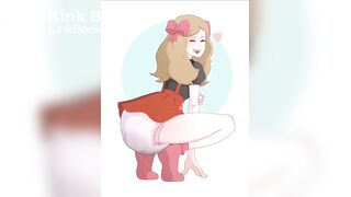 Girl make Mess in diapers