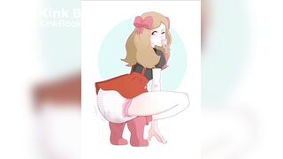 Girl make Mess in diapers