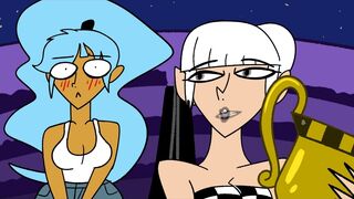 Cartoon girl accidentally poops her shorts in public