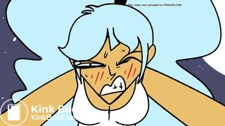 Cartoon girl accidentally poops her shorts in public