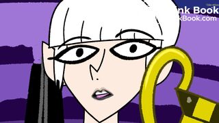 Cartoon girl accidentally poops her shorts in public