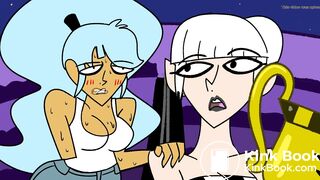 Cartoon girl accidentally poops her shorts in public