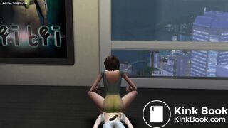 Sims 4 girl takes fat shit on guys stomach
