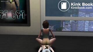 Sims 4 girl takes fat shit on guys stomach