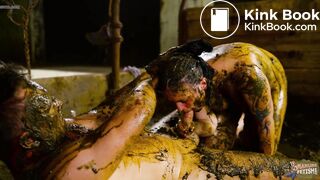 Betty and Scati Own dirty nylon fun in cowshit