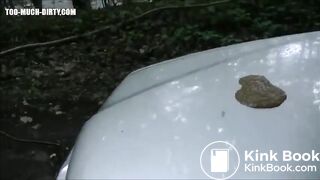 Shit and Piss on her car lol