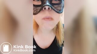 She eats her shit out of a public toilet