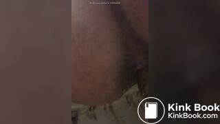 Chubby girl pooping out small turd