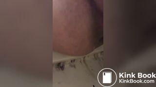 Chubby girl pooping out small turd