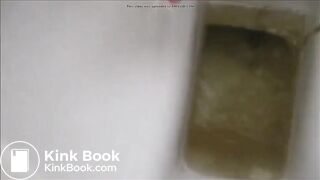 Girl shitting hard turd