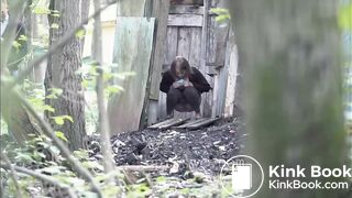 Girl Shits outside