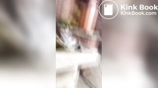 Shitting on a stone shit