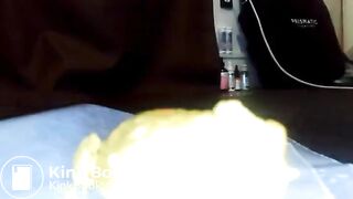 Hairy Girl Shitting and Talking