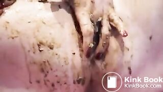 Sexy fat body covered in shit