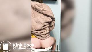 Rear toilet view shitting