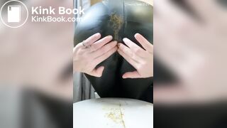 Girl shits her Leather Leggings