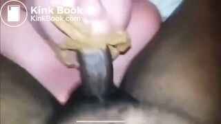 Fat pig pukes on shitty dick
