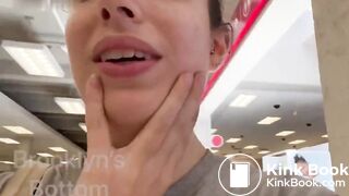 Girl has to poop a lot in public toilet