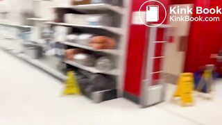 Girl has to poop a lot in public toilet