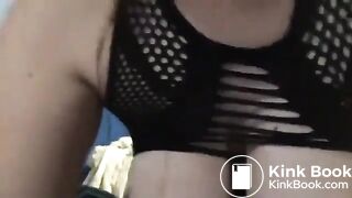 brunette with big tits eating shit during sex