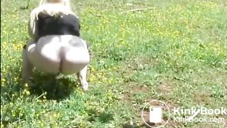 Girl pooping outdoor - video 12