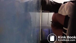 Girl Chinese piss pooping toilet.LLT-027