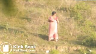 Saree Desi shitting in open field