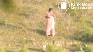 Saree Desi shitting in open field