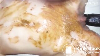 black dildo scat masturbation