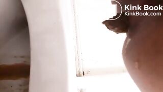 Iranian girl pooping in toilet