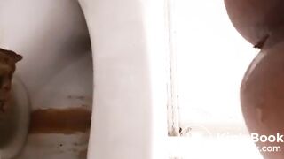 Iranian girl pooping in toilet