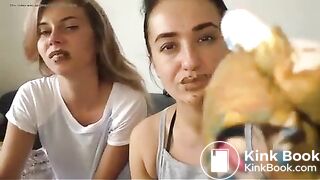 Italian dirty lesbians playing with shitty panties