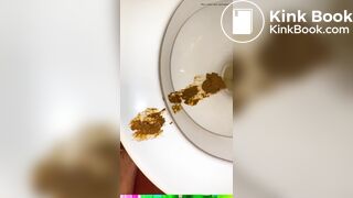 Back view of a girl in the toilet