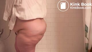 Fat dirty whore shits herself to orgasm