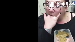 Nerd girl eating shit @@