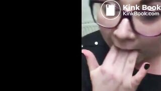 Nerd girl eating shit @@