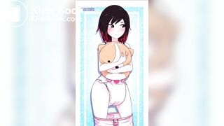 Girl hugs bear while messing diaper