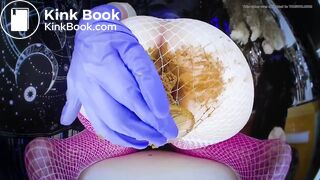 sweetbettypalour shits in fishnets+ dildo