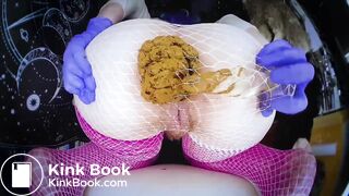 sweetbettypalour shits in fishnets+ dildo