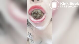 Dirty latina eating shit