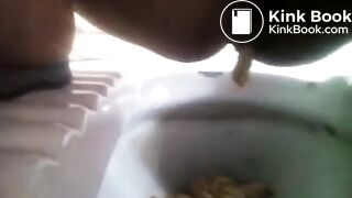 Aunty morning call shitting pooping toilet