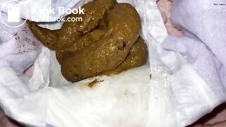 Girl hot poop in diaper