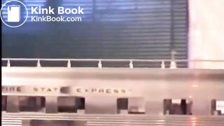 Shitting on a model train