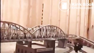 Shitting on a model train