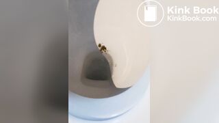 Hottie squeezes a big knobbly poo into the loo - video 3