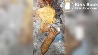 Ebony midnight poop at the bush