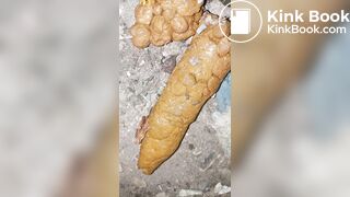 Ebony midnight poop at the bush