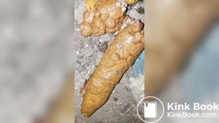 Ebony midnight poop at the bush