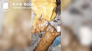 Ebony midnight poop at the bush